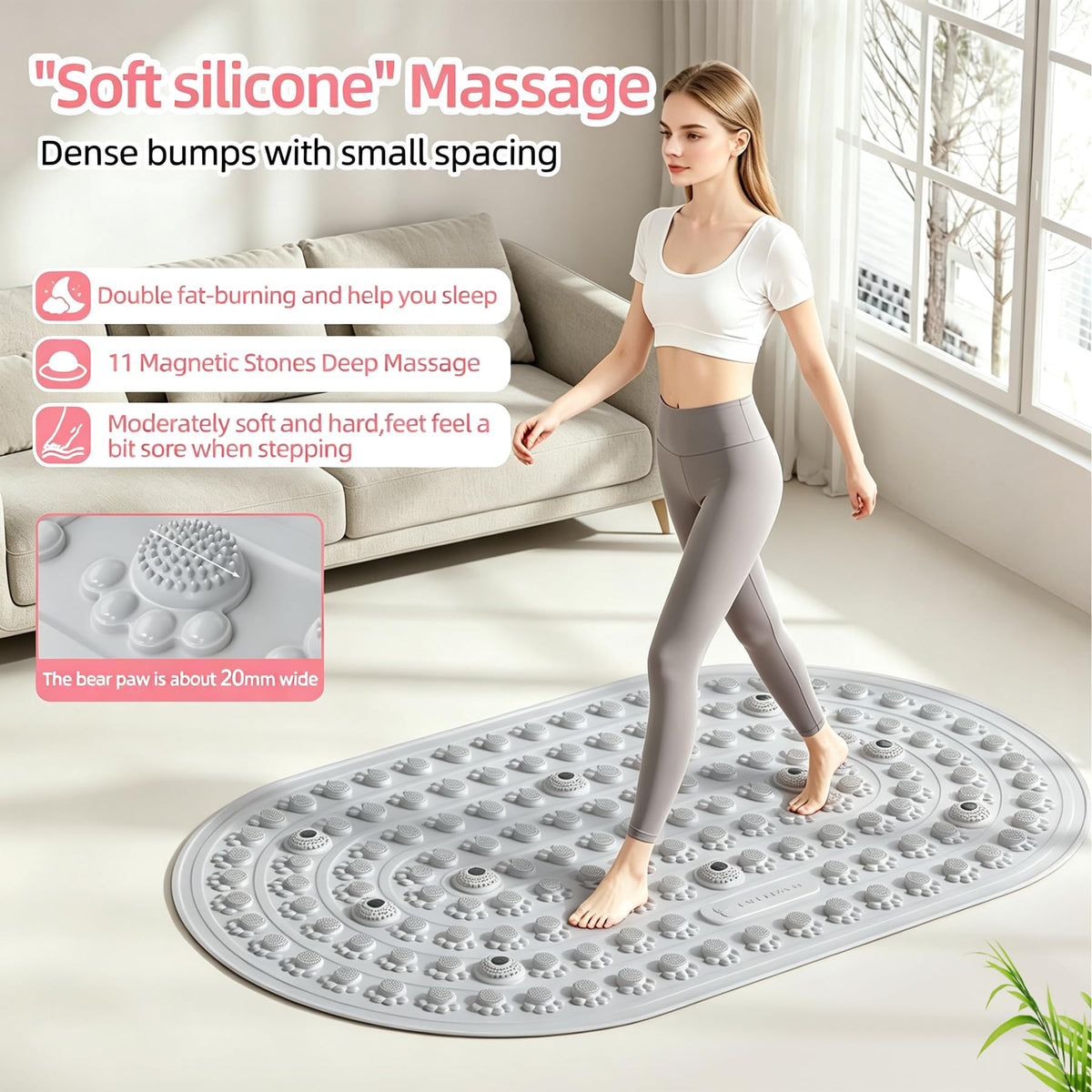 Acupressure Mat & Foot Massager (Grey)