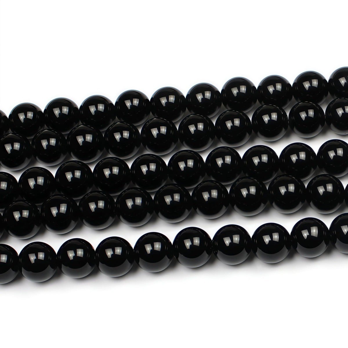 Natural Stone Bead Black Onyx Gemstone Loose Beads for Jewelry Making Bracelet Necklace 10mm (Black Agate / 10mm)