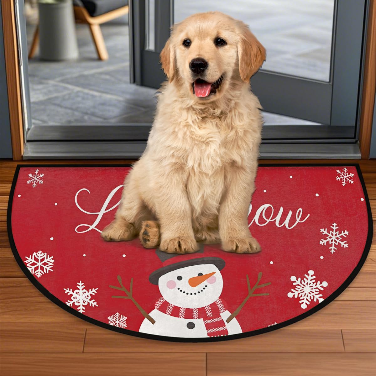 Christmas Half Round Door Mat Outdoor Welcome Entrance Doormat A1 (B-11 Christmas)