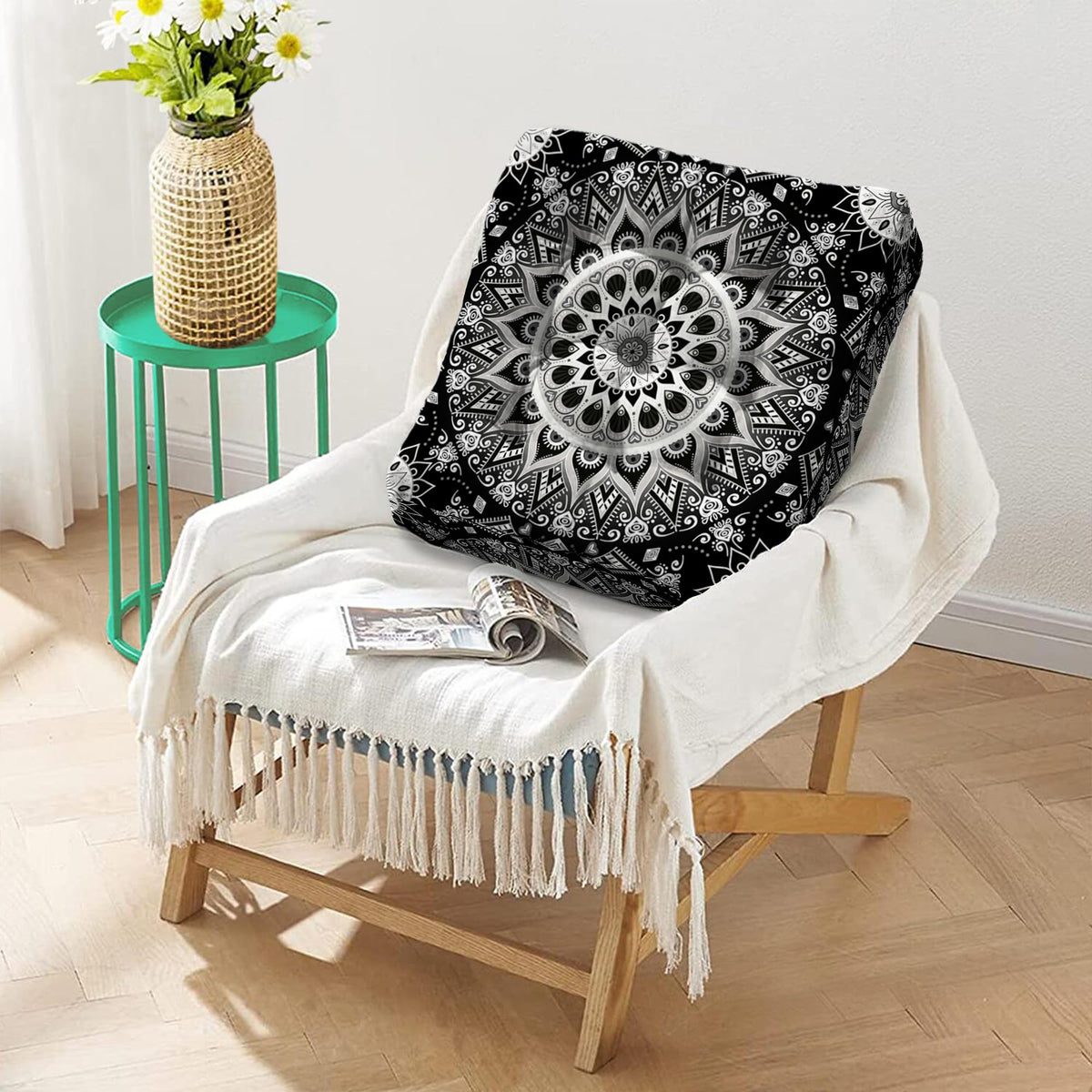Mandala Meditation Cushion (09.mandala Meditation Cushion-1 / 22x22 inch square)