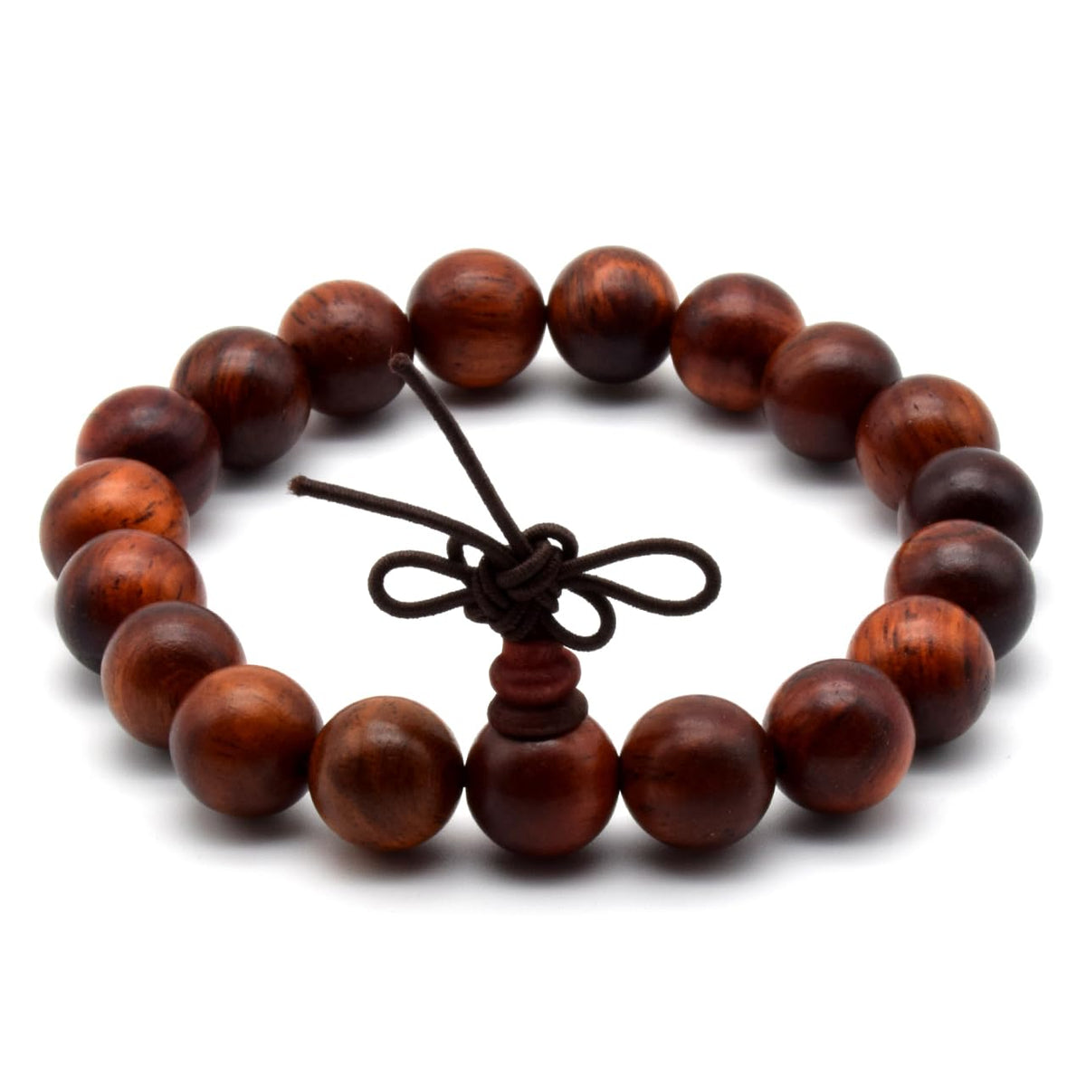 Unisex Natural Rosewood Prayer Beads Buddha Buddhist Prayer Meditation Mala Necklace Bracelet (10mm 19 beads)