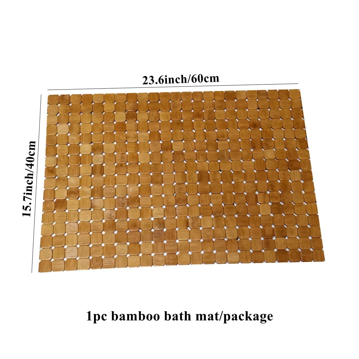 Bamboo Bath Mat with 15.7X23.6 inch (23.6" x 15.7" (Rectangular))