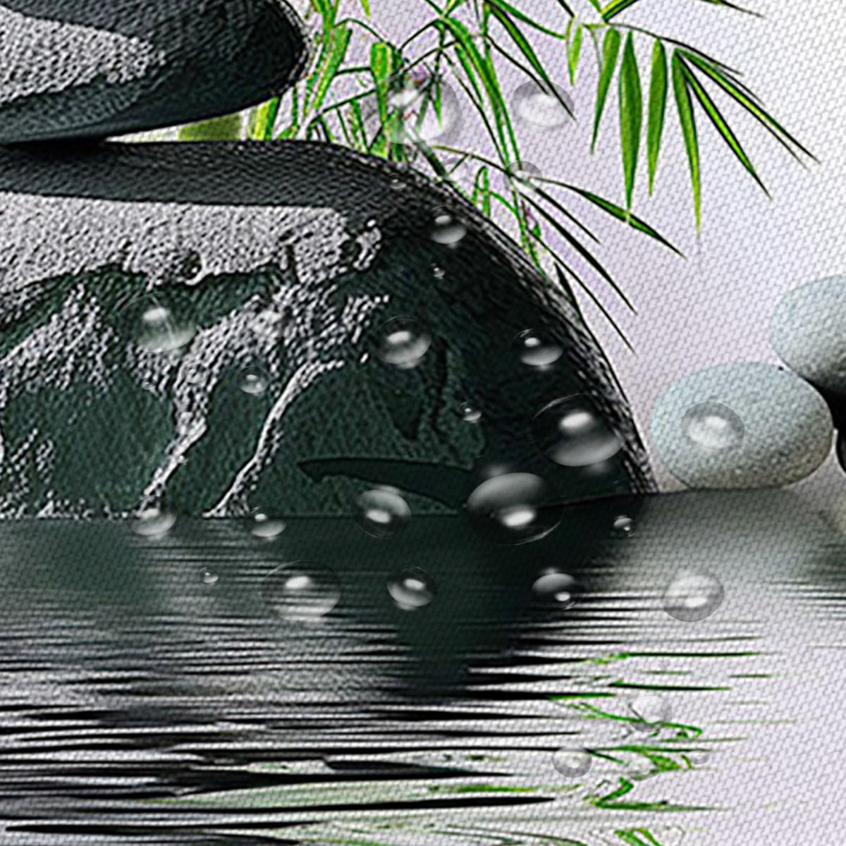 Zen Shower Curtain Green Bamboo Purple Orchid Flower Stone Asian Garden Relax Spring Nature Theme Bath Curtain Fabric Bathroom Accessories Decor with Hooks 80W x70L (Green / 70.00"LX80.00"W)