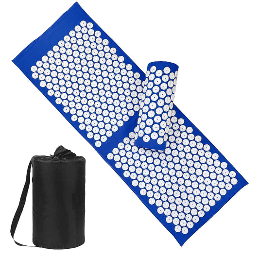 47" Acupressure Mat and Pillow Set with Carry Bag (Blue-large)