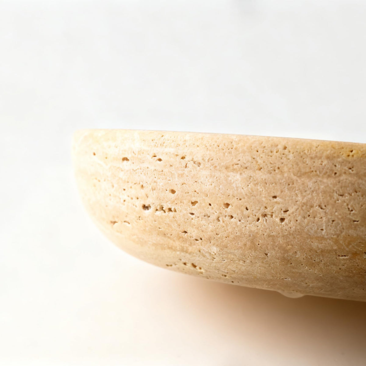 Handmade Travertine Stone Bowl (Beige)