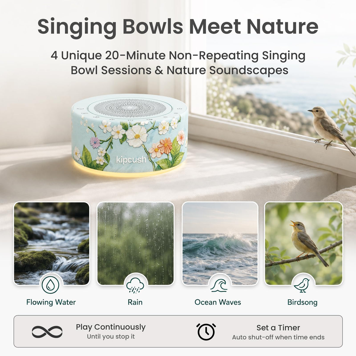 Tibetan Singing Bowl Sound Machine (Lotus Garden)