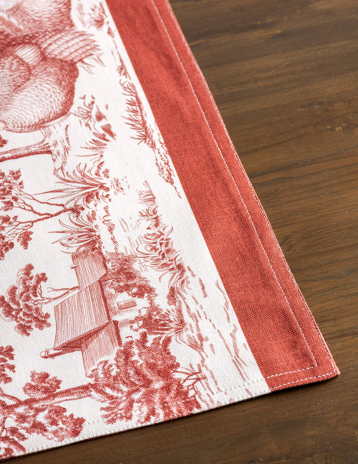 Placemats Set of 4 Reusable 100% Cotton (087 - Holy Jouy - Red / 13" X 19" (Pack of 4))