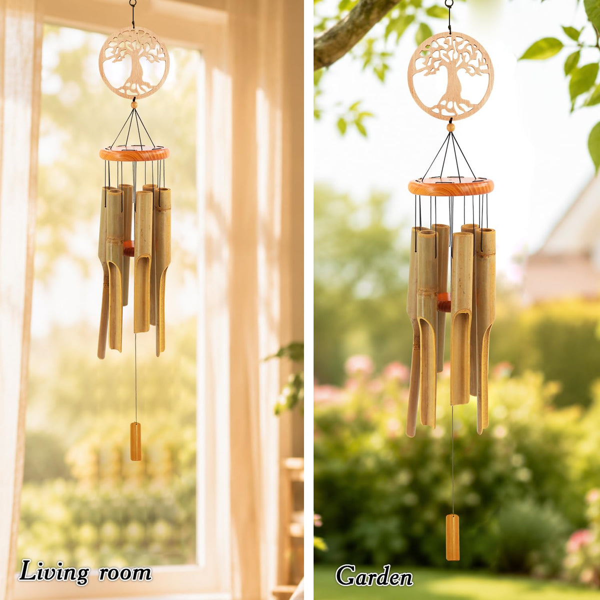 Bamboo Wind Chimes Outdoor (36")