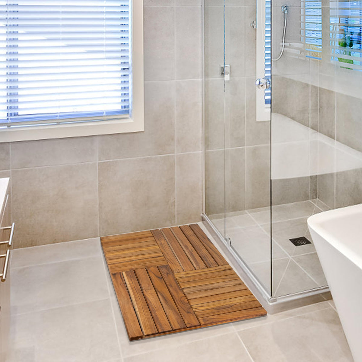 Teak Wood Bath Mat (40" x 20" (Rectangular))