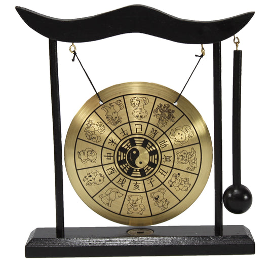 Brass Feng Shui Desktop Table Gong Meditation Desk Bell