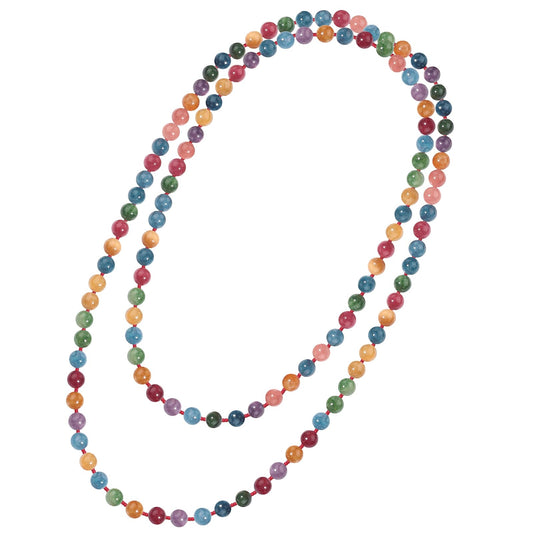 108 Mala Beaded Long Necklace Hand Knotted for Women (Tourmaline 1)