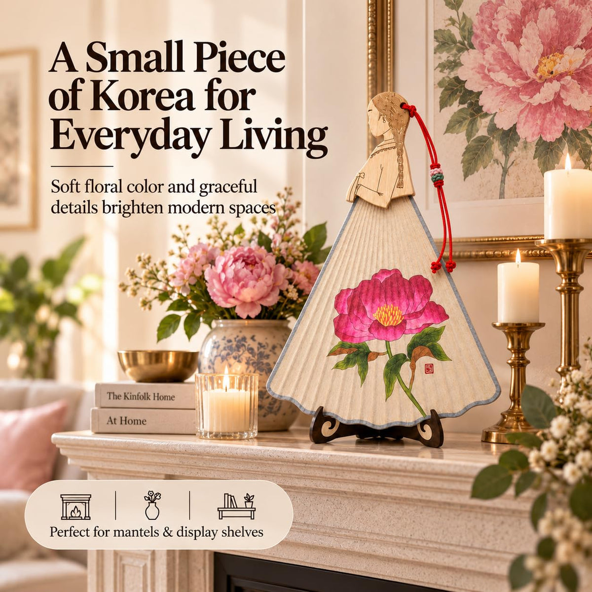 Korean Shelf Decor (Pink Peony)