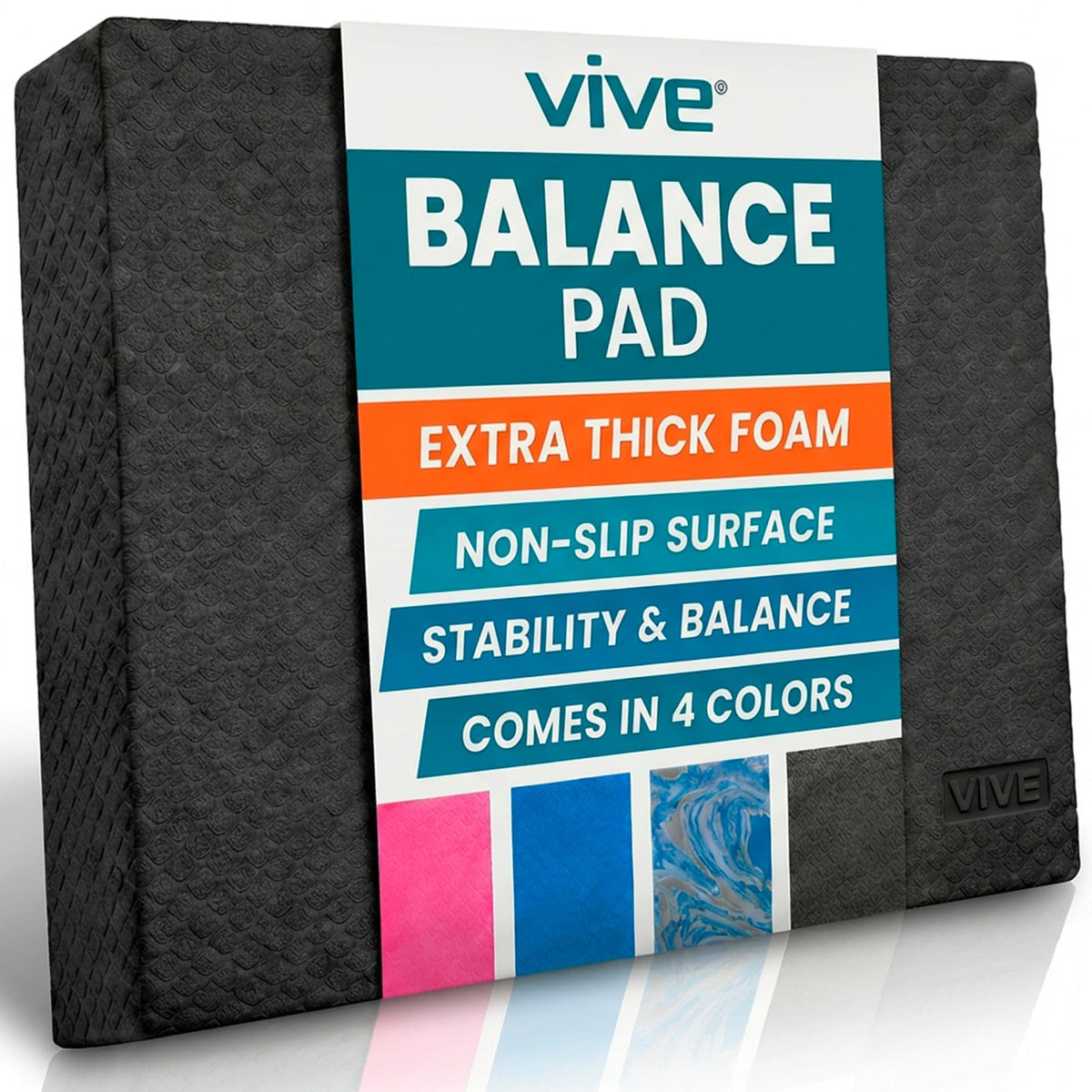 Balance Pad Foam Board Yoga Mat Block for Physical Therapy (Midnight Black)