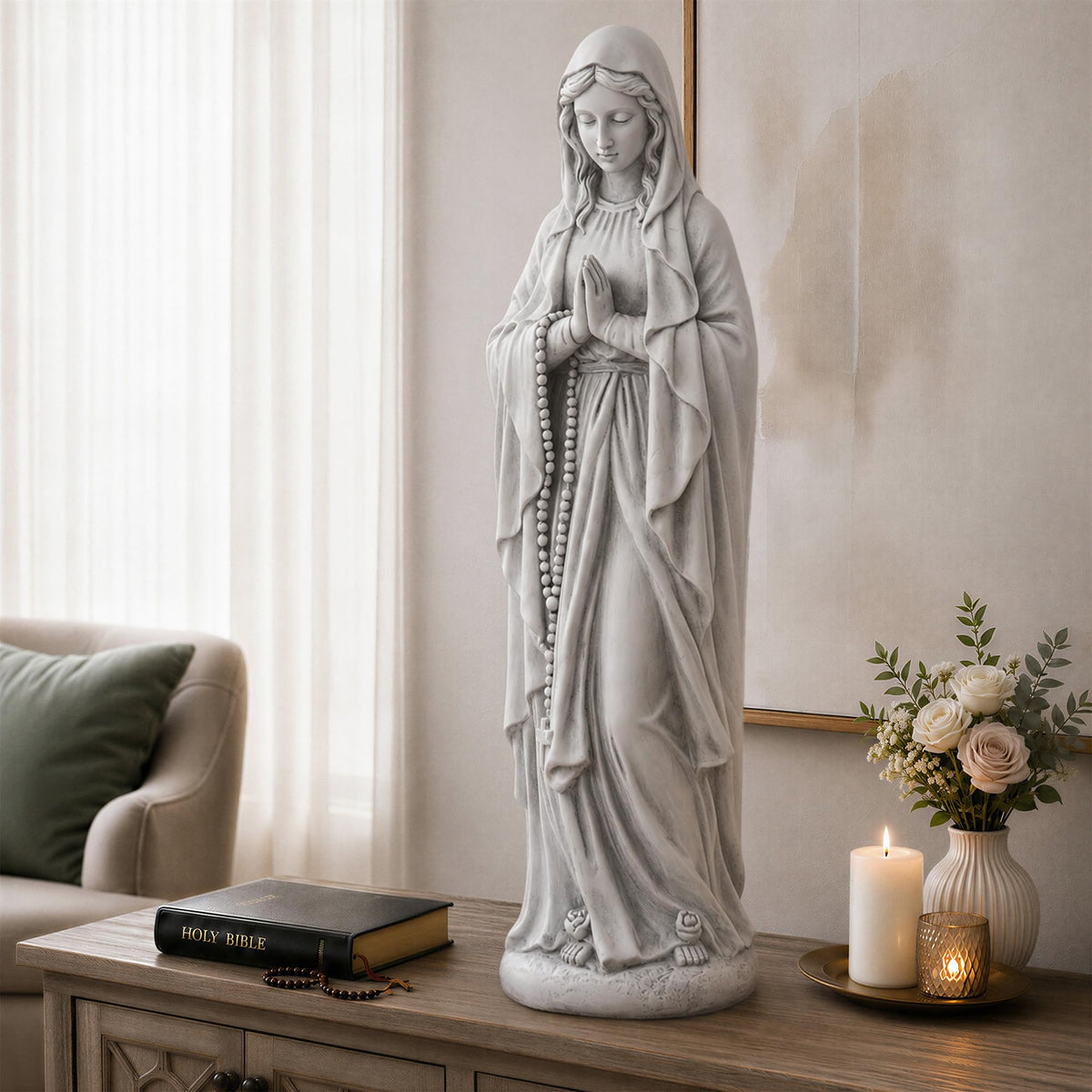 Virgin Mary Praying Statue 29.9 Inch Outdoor Garden Religious Statue (Praying Virgin Mary-29.9 Inch)