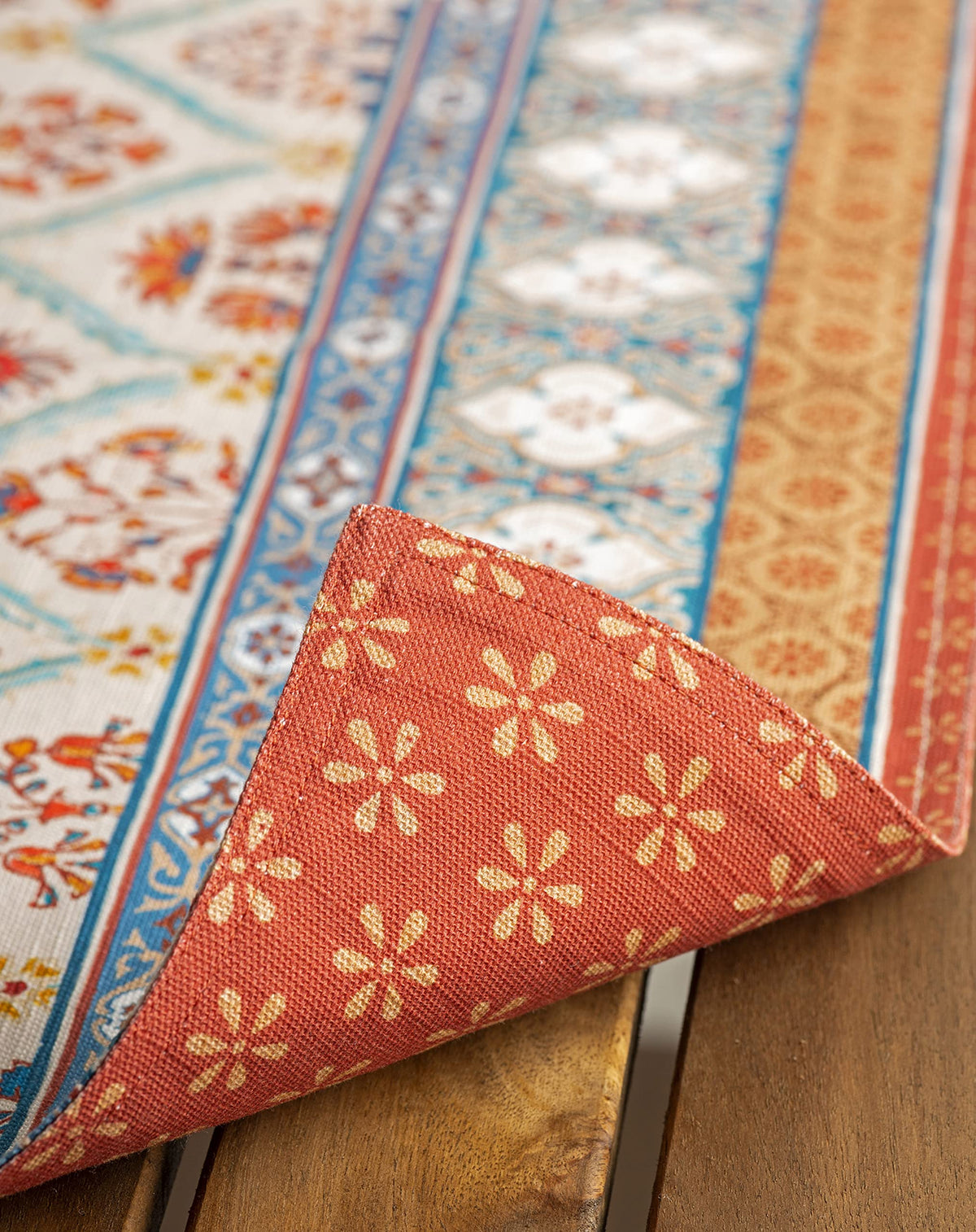 Placemats Set of 4 Reusable 100% Cotton (022 - Romane / 13" X 19" (Pack of 4))