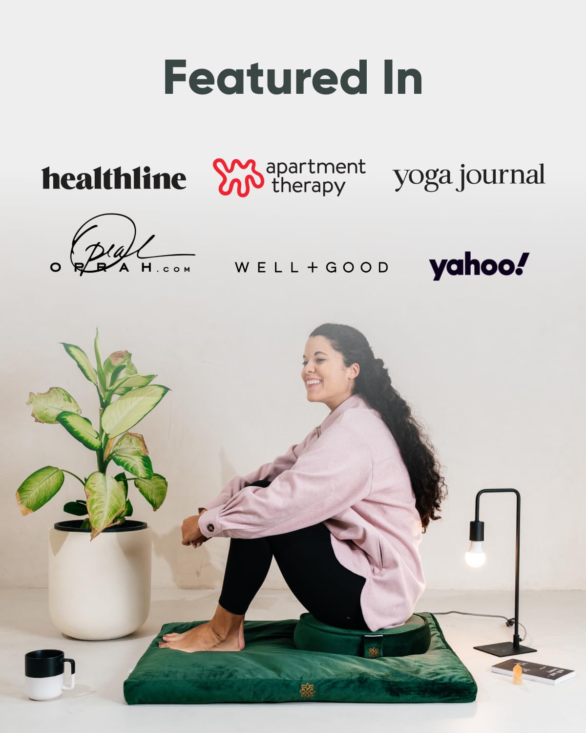 Velvet Zabuton Meditation Mat (Velvet - Green’)