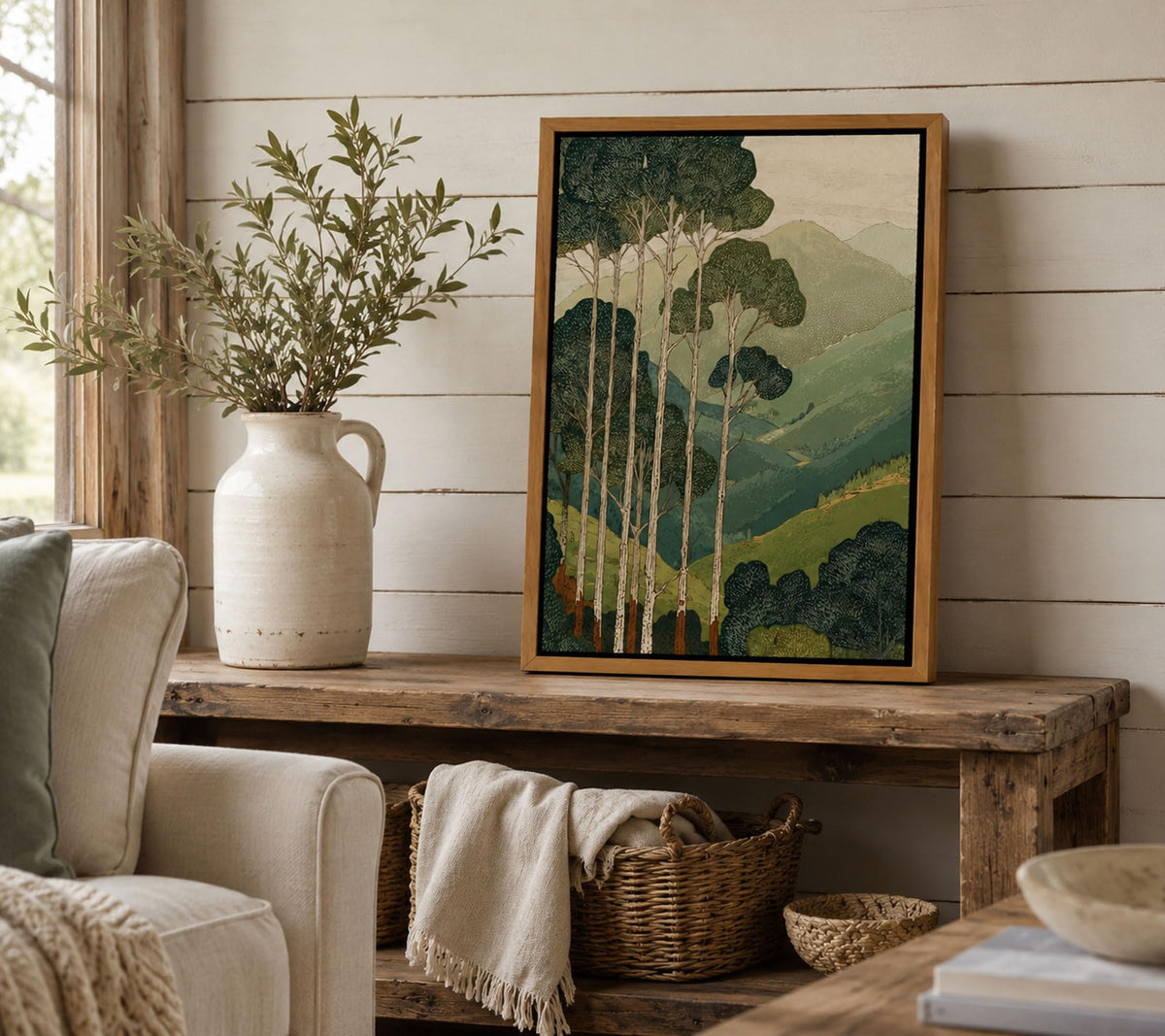 Floating Framed Japanese Forest Canvas Wall Art (Japanese Forest / 10"L x 8"W)
