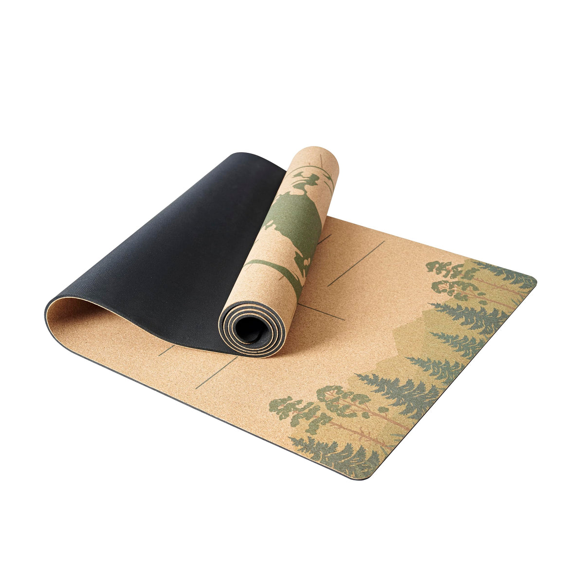 Cork Yoga Mat with Natural Rubber Base (GreenEarth / 80 x 26 x 6 mm)