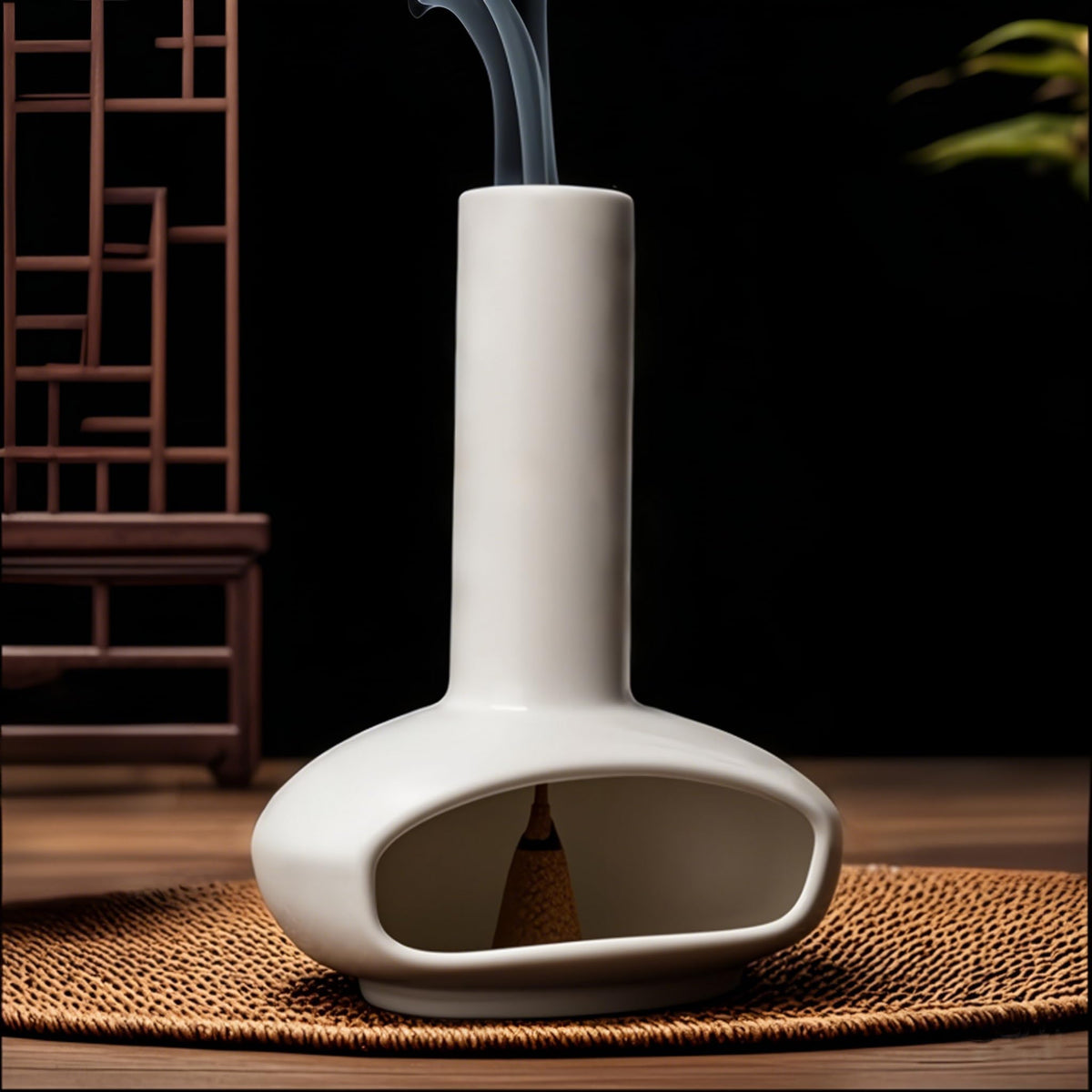 Ceramic Mini Chiminea Palo Santo Burner (Round Bottomed Palo - White)