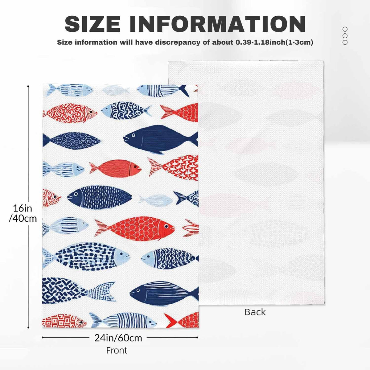 Decorative Fish Waffle Kitchen Dish Cloths Colorful Vintage Nautical Beach Abstract Fishes Ultra Soft Absorbent Quick Drying Dish Towels 16 X 24 Inches Set of 2 (Decorative Fish)