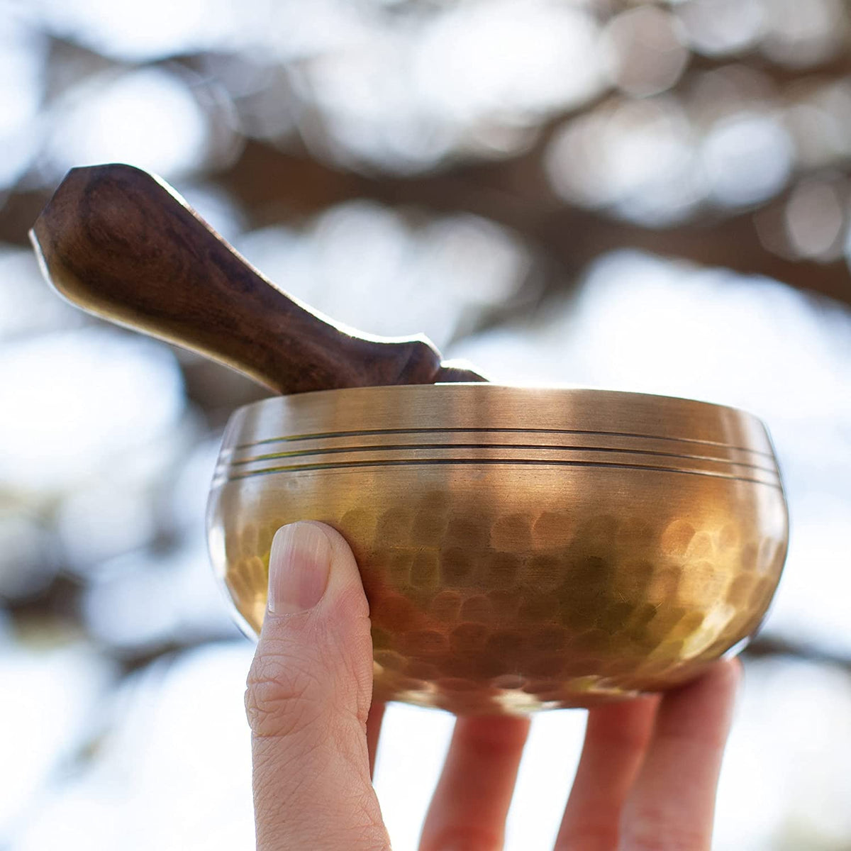 Premium Tibetan Singing Bowl Set (Gold - 3 Inch)
