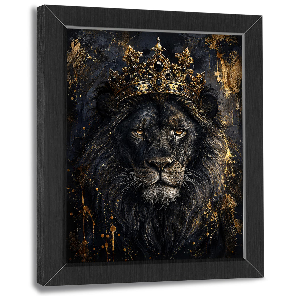 Crowned Lion Decor Wall Art (Wall Art Framed 27 / 24"L x 16"W)