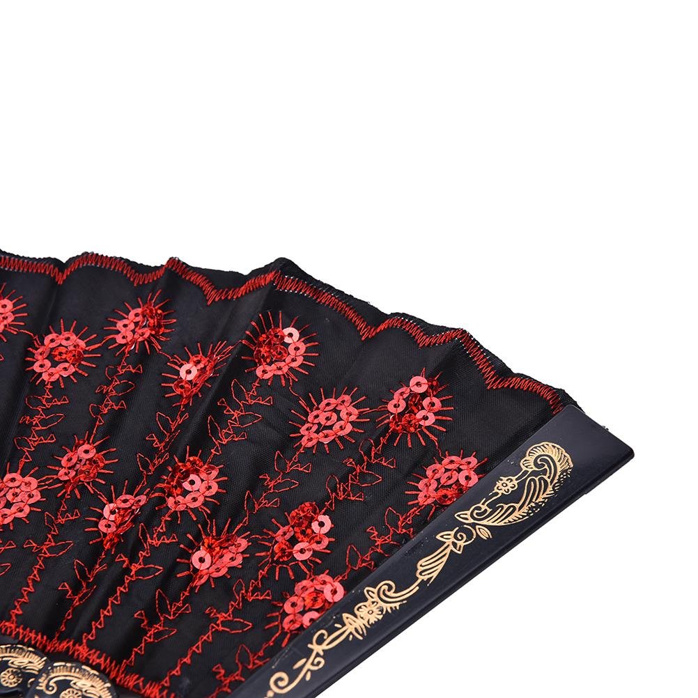 10 PCS Peacock Hand Fans (Embroidered Peacock -10 Pcs)