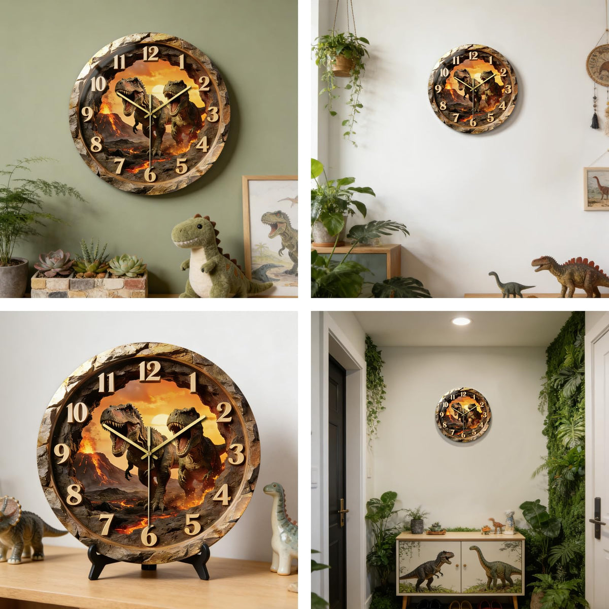 Dinosaur Wall Clocks Battery Operated (Dinosaur)