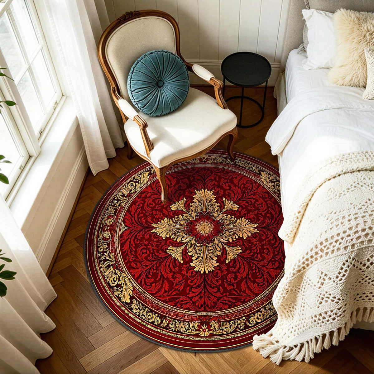 4ft Round Rug for Living Room (26 / 4' (Round))