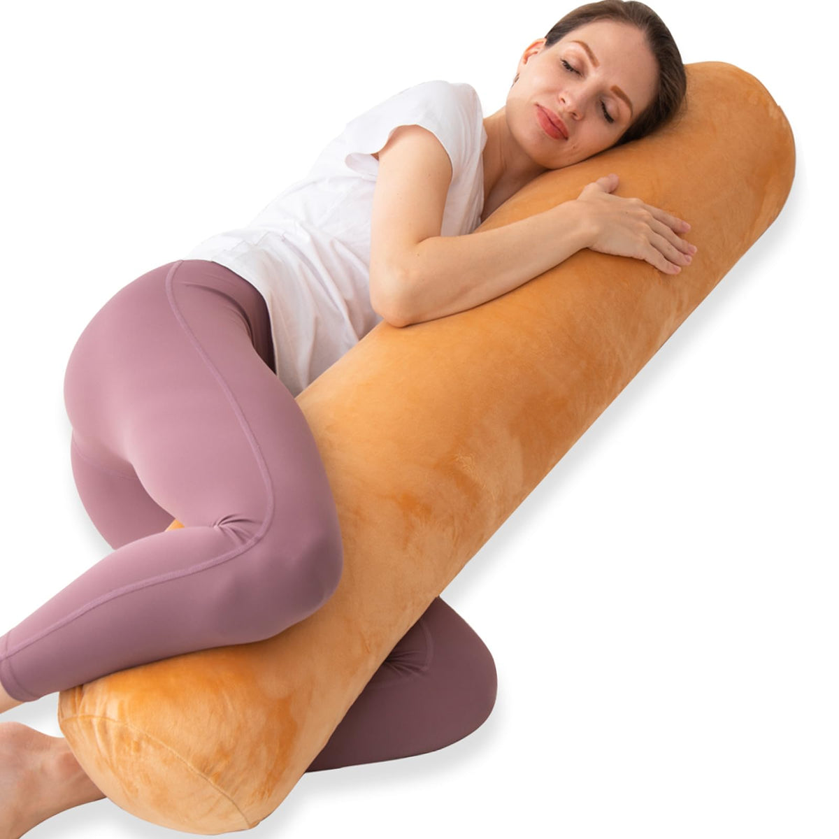 Bolster Pillow for Bed (Brown / 47 inch)