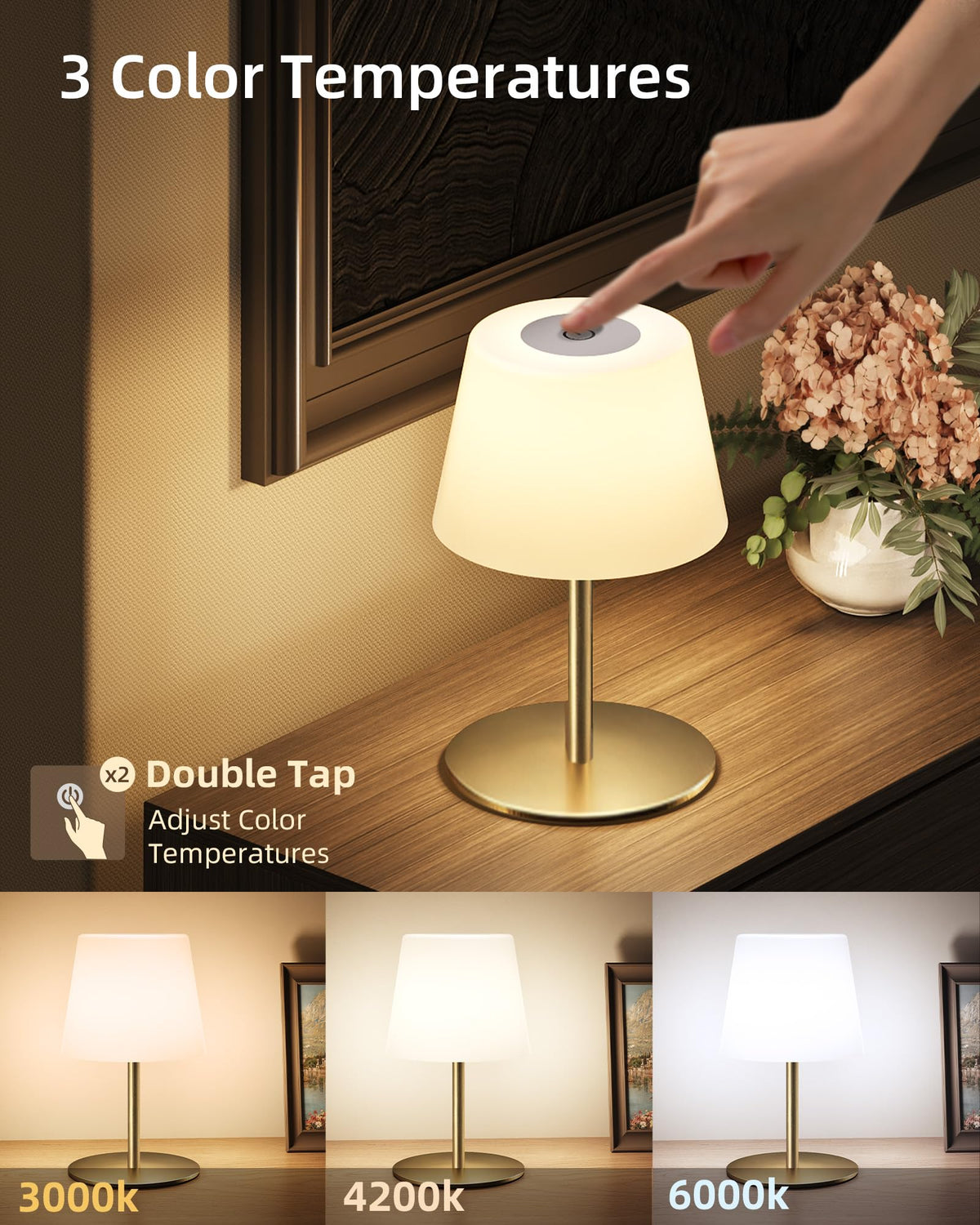 Outdoor Cordless Table Lamp (Gold / 1 Pack)