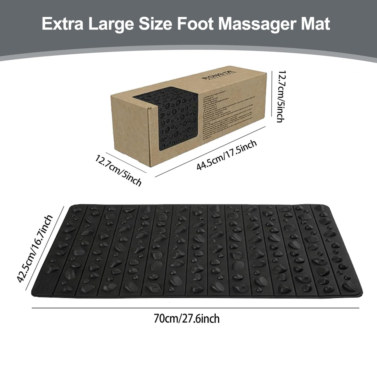 Portable Feet Acupressure Mat (Black - Large)