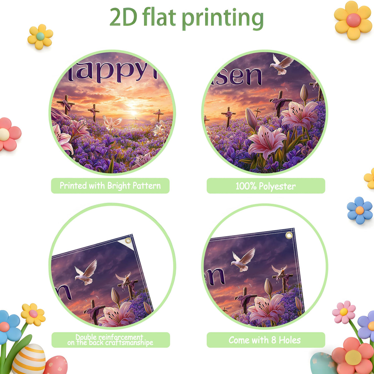 6x13 feet 157x71 inches (Easter scenery)