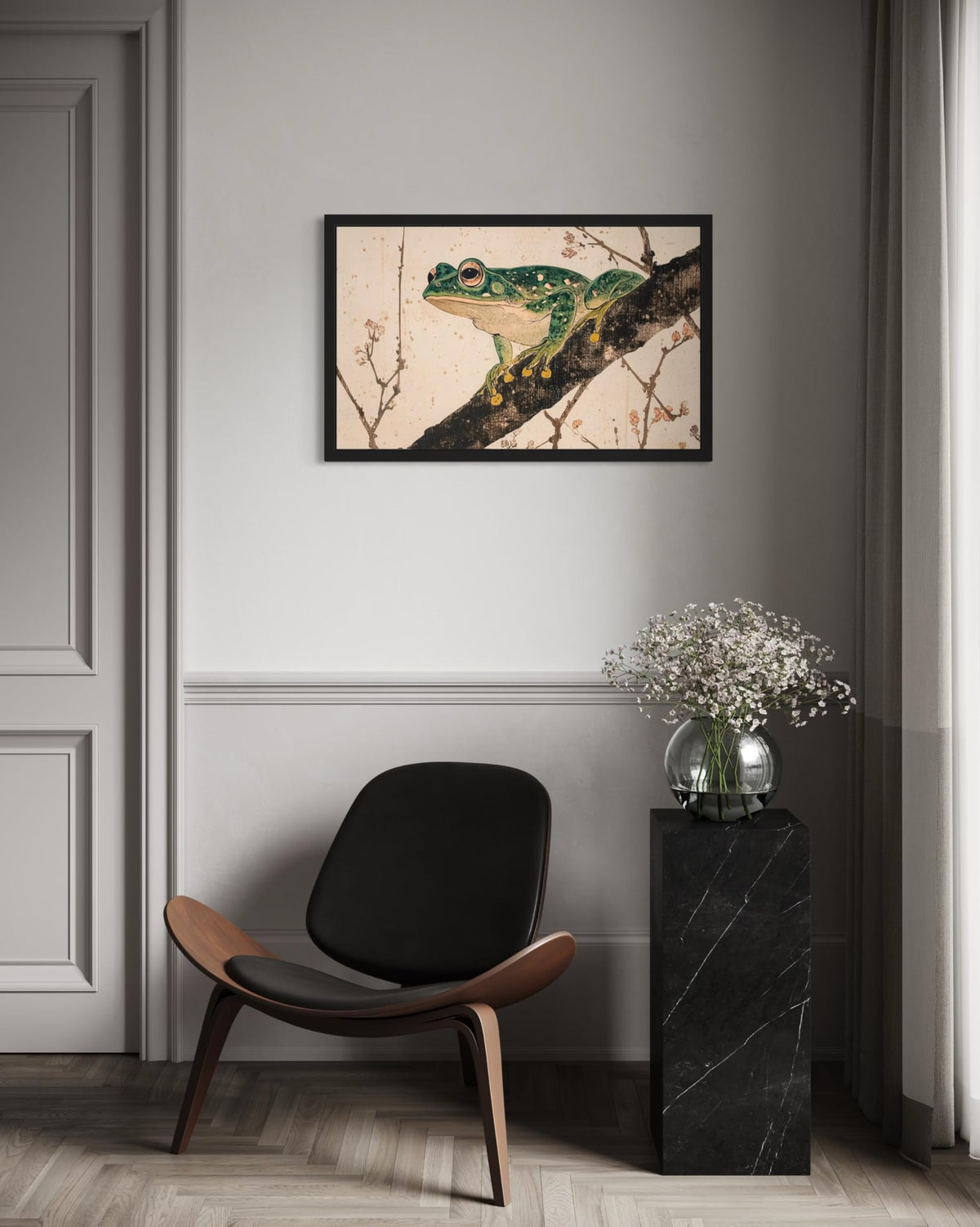Green Frog Wall Art Print Poster (Green Frog / 36"L x 24"W)