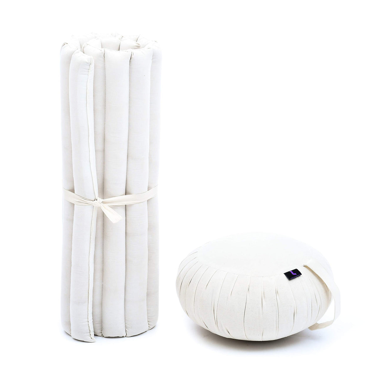 Meditation Cushion Zafu & Zabuton Set 28 x 28 inches Kapok Zazen (Cl01 - Ecru)