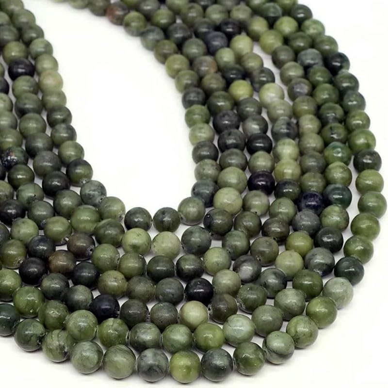 108 Pcs Green Jade Beads for Jewelry Making 8 MM Green Jade Gemstones Loose Stone Beads (Green Jade / 8MM, 108pcs)