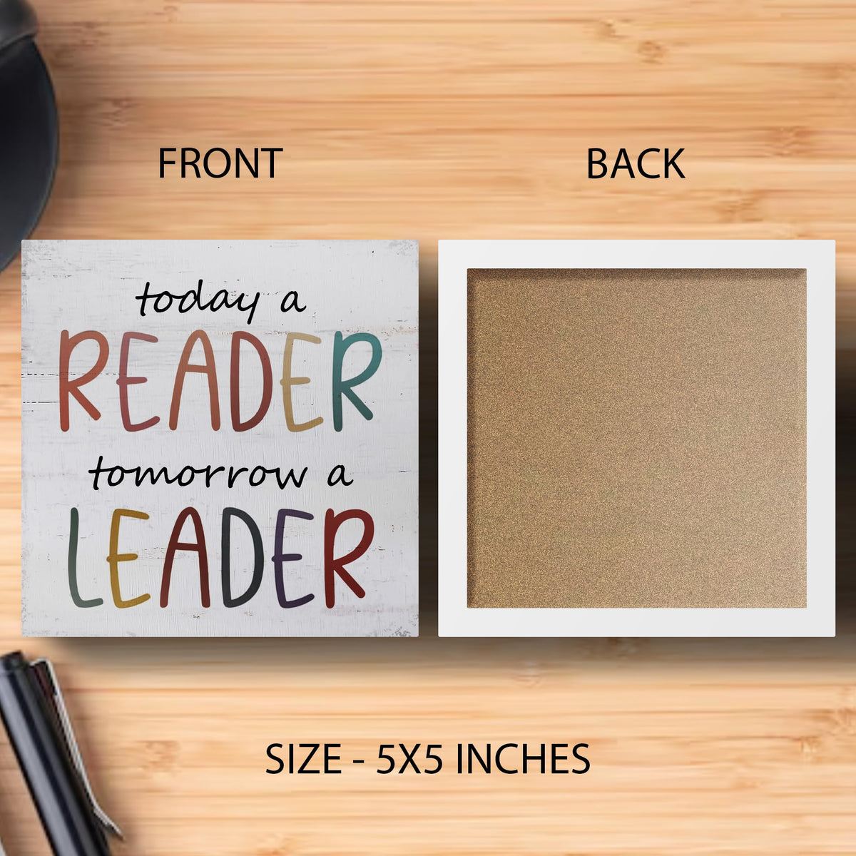 Reading Corner Decor Wooden Box Sign (Black)