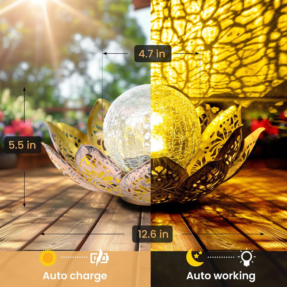Solar Light Outdoor Garden Decor (Gold)