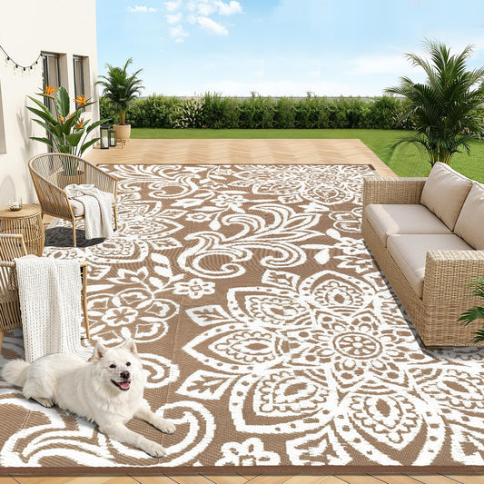 Waterproof Outdoor Rug 9' x 12' (Brown / 9' x 12')