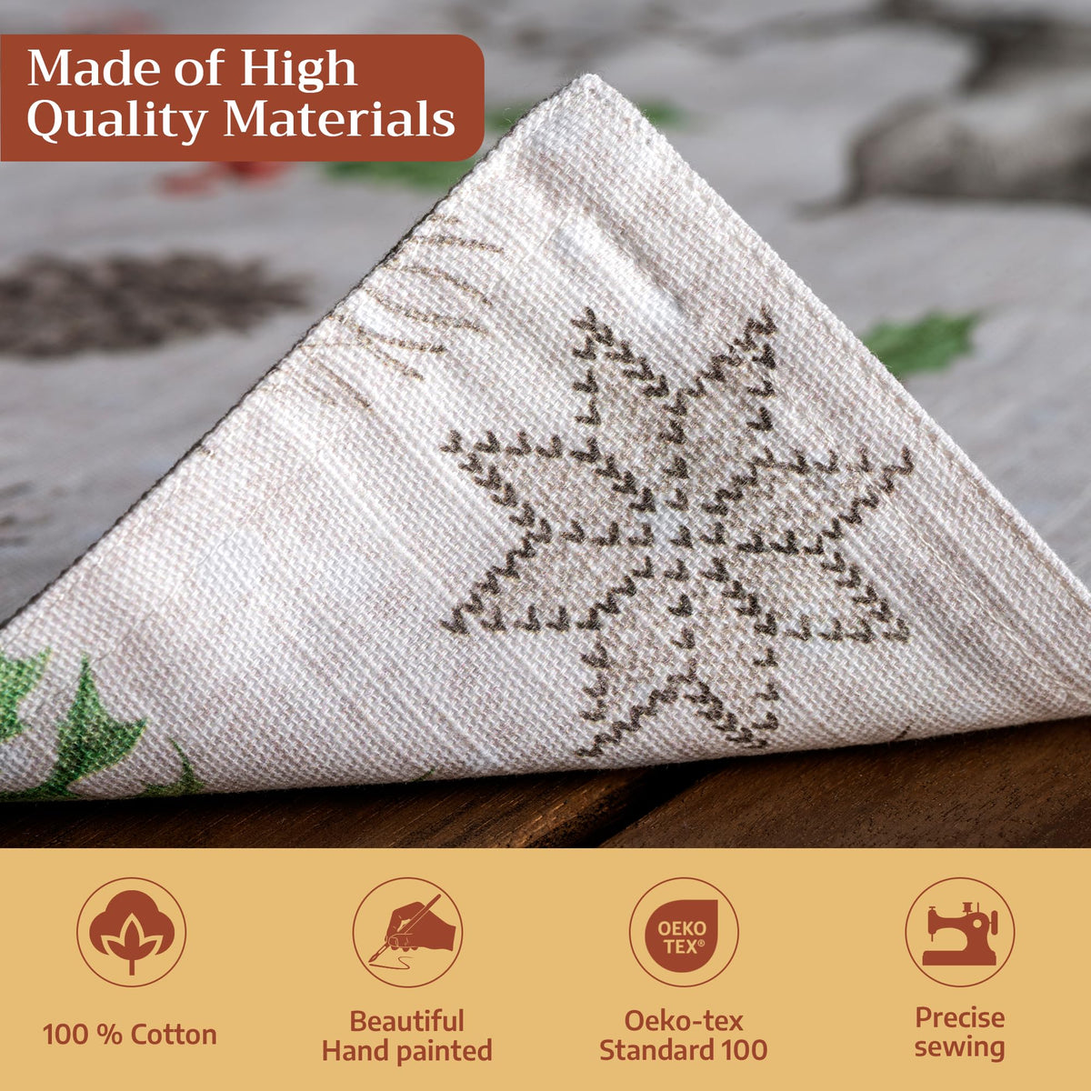 Placemats Set of 4 Reusable 100% Cotton (075 - Christmas Dew / 13" X 19" (Pack of 4))