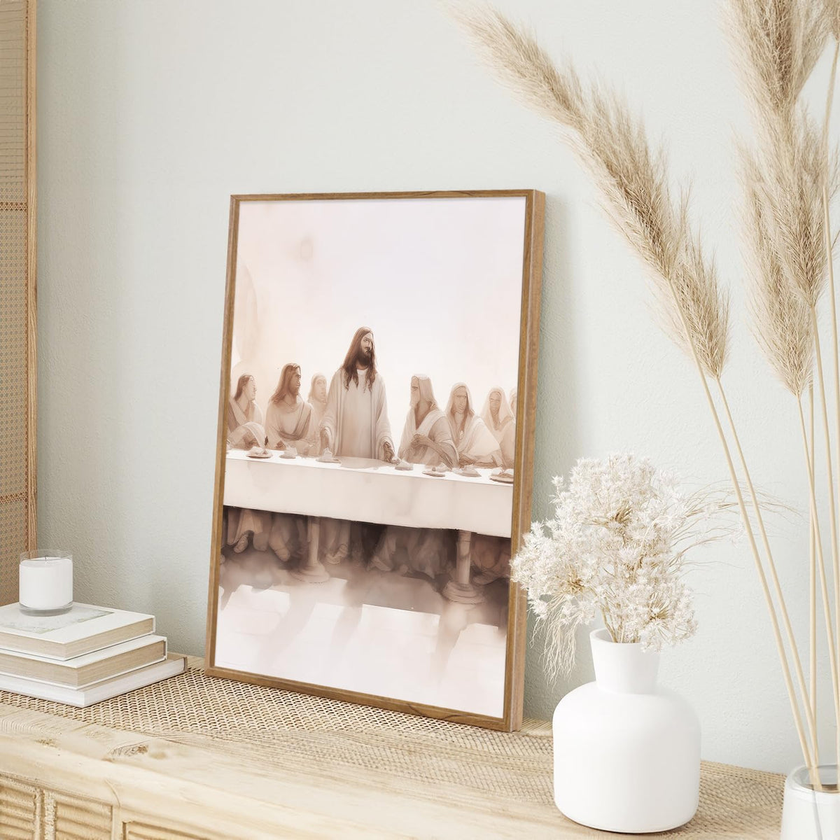 Jesus Last Supper Framed Canvas Wall Art Set Of 3 (Jesus wall art)