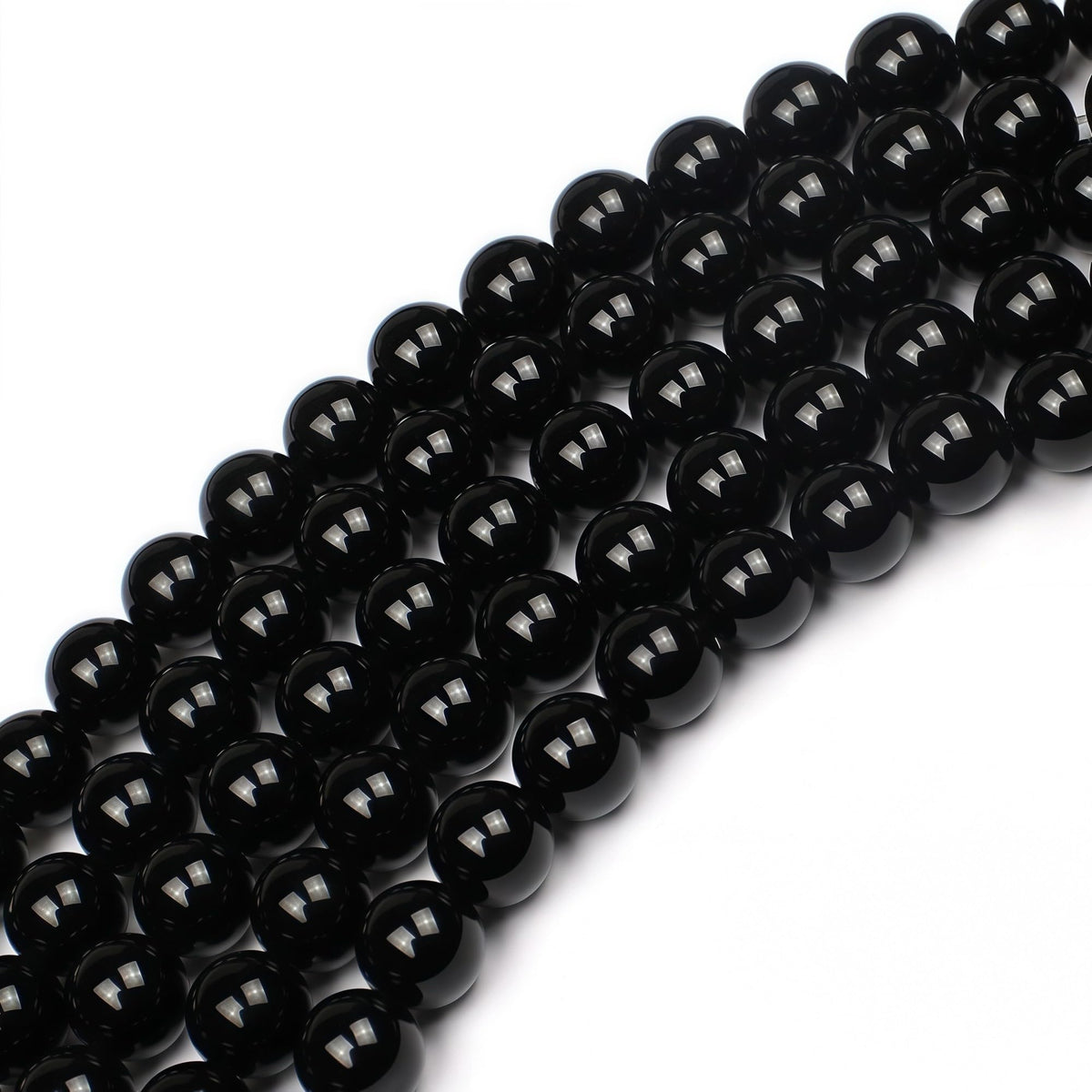 Natural Stone Bead Black Onyx Gemstone Loose Beads for Jewelry Making Bracelet Necklace 10mm (Black Agate / 10mm)