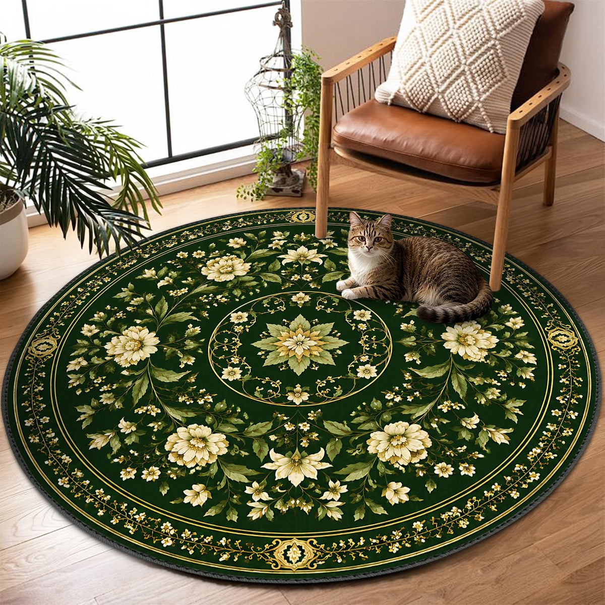 4ft Round Area Rug for Living Room (31 / 4' (Round))