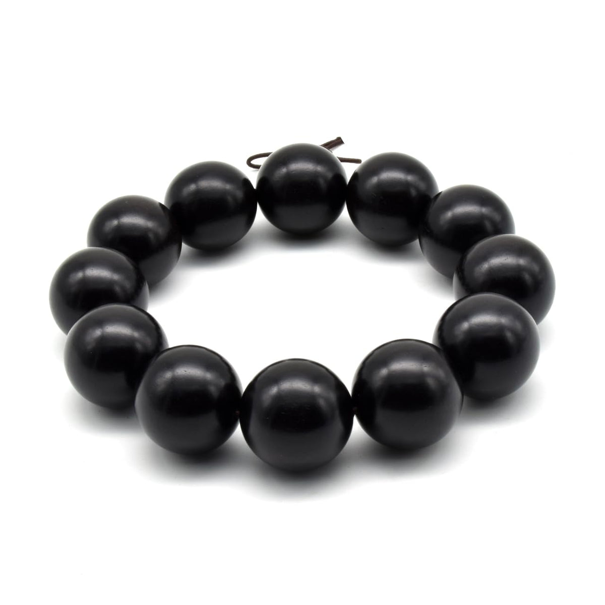 Unisex Natural Ebony Wood Buddhist Prayer Bead Necklace Bracelet Tibetan Prayer Mala Beaded Black (20mm 12beads)