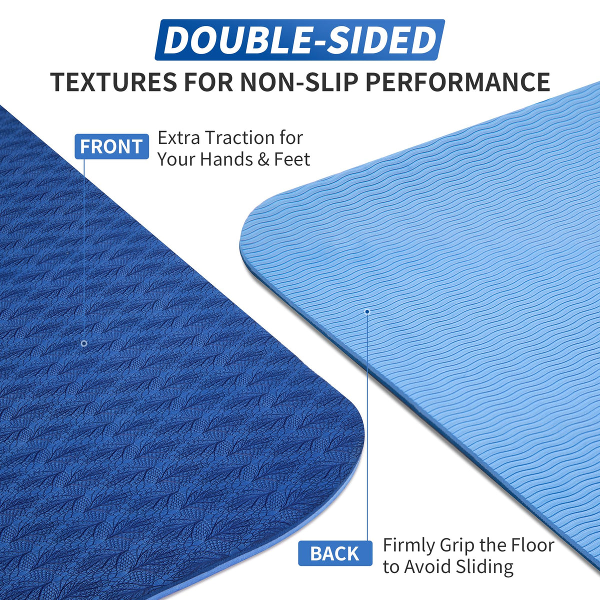 TPE Yoga Mat Non (Blue / 72*24*0.24 inch)