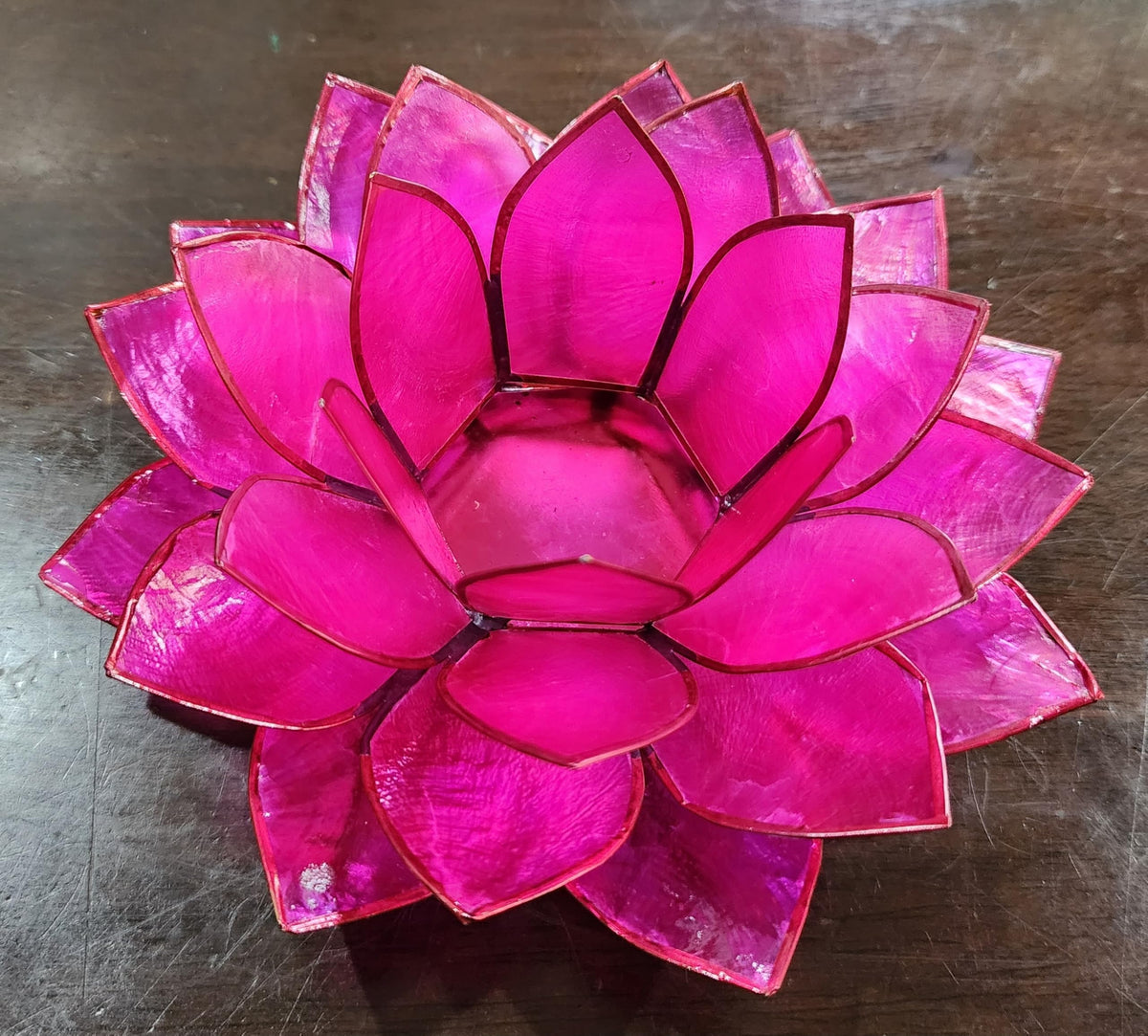 Moonshadow Handmade Capiz Shell Lotus Tea Light Holder (Pink)