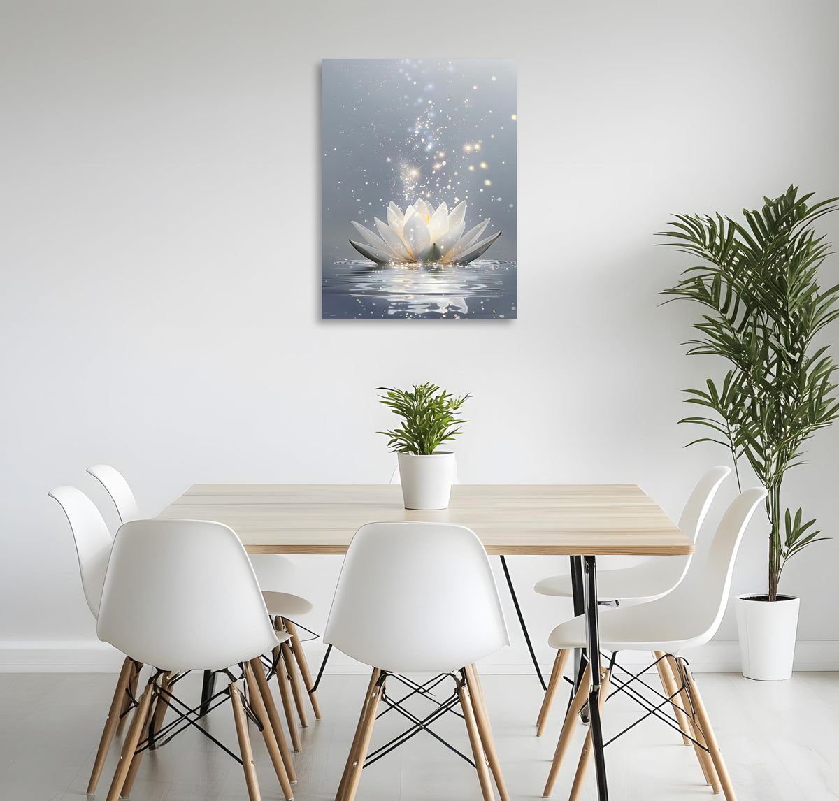 Zen Canvas Wall Art Lotus Flower Wall Art Lotus Flower in Water Painting Lotus Zen Prints for Yoga Spa Meditation Spiritual Room Wall Decor Framed 16X20 inch (20"L x 16"W / Lotus Flower)