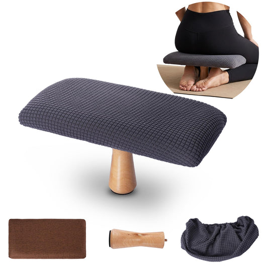 Meditation Bench Kneeling Stool Foldable Wooden Prayer Seat (Blue)