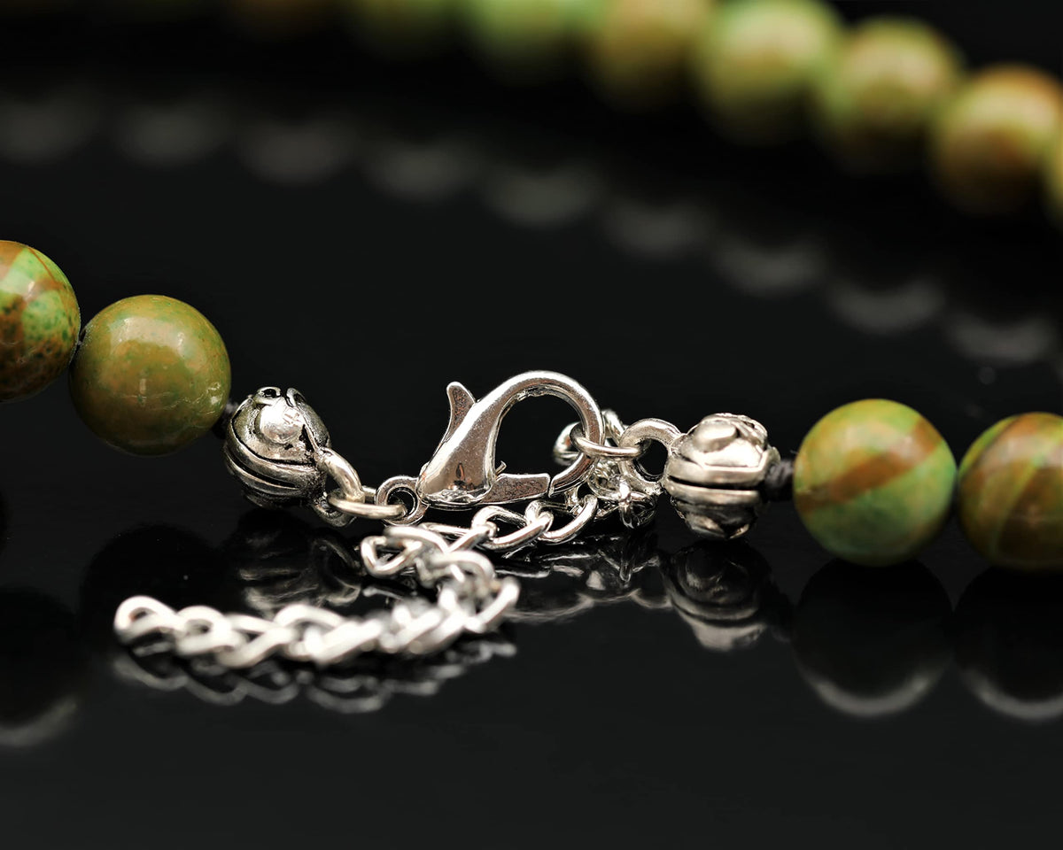 Natural Green Jasper Beaded Choker Necklace (Green Jasper / 30 Inches)