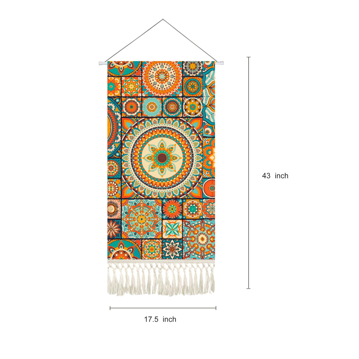 Mandala Boho Macrame Wall Hanging Tapestry For Bedroom Tapestries Vertical Art Fabric Decor Door Living Room Bohemian (Style A / 43"L x 17.5"W)
